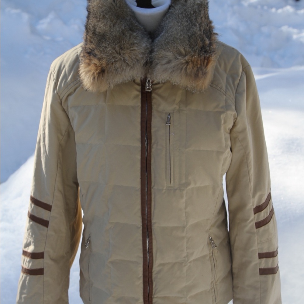 Vintage BOGNER Quilted Down Jacket, Fur Collar